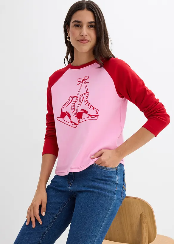 T-shirt 100% coton &agrave; manches raglan, bonprix