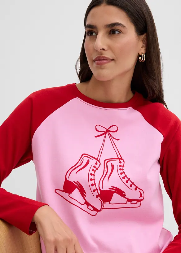 T-shirt 100% coton &agrave; manches raglan, bonprix