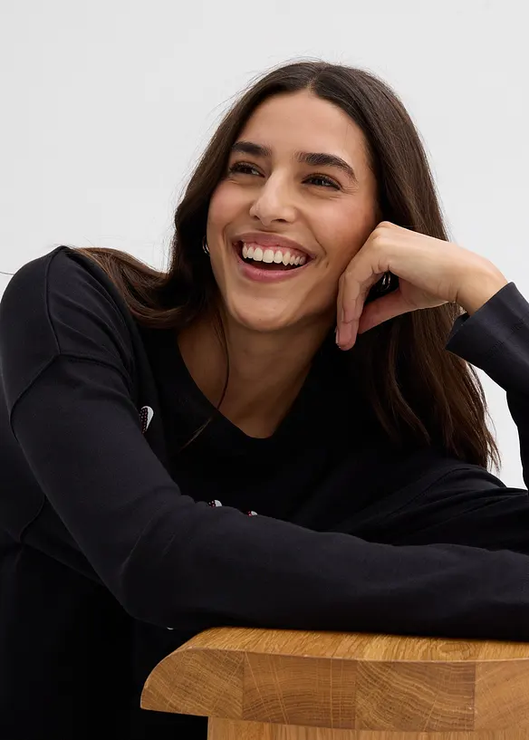 T-shirt manches longues 100% coton, bonprix