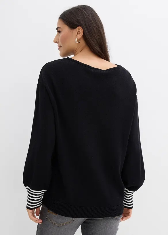 Pull jacquard &agrave; imprim&eacute; &eacute;toiles, bonprix