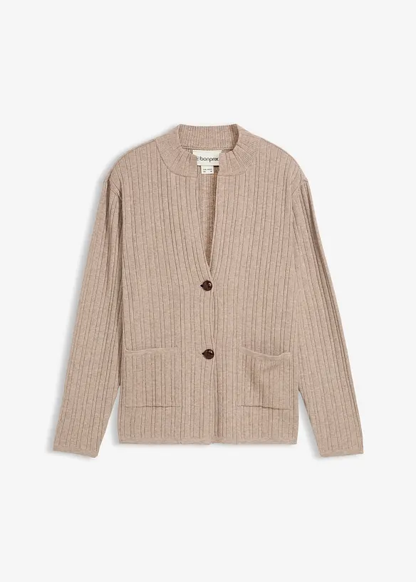 Gilet en fine maille côtelée, bonprix