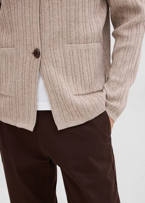 Gilet en fine maille côtelée, bonprix