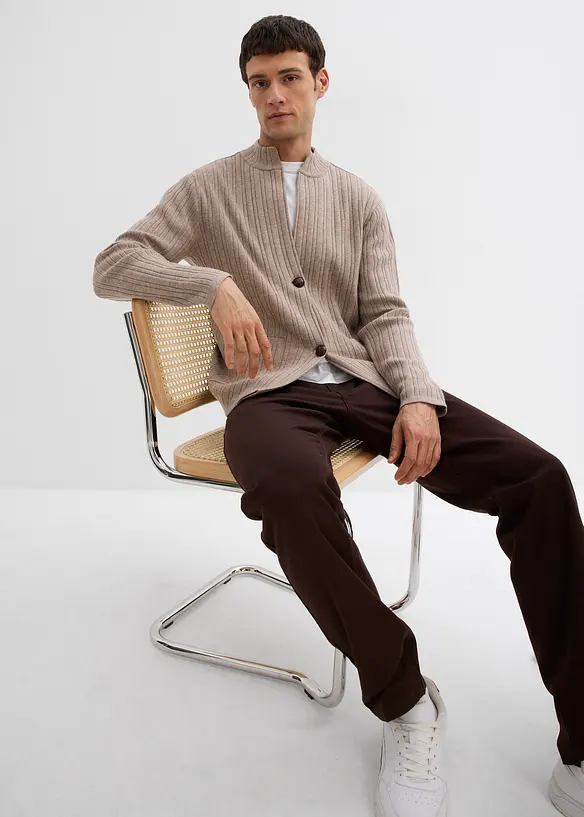 Gilet en fine maille côtelée, bonprix