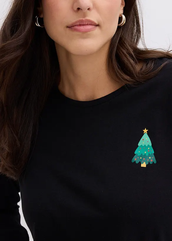 T-shirt manches longues 100% coton, bonprix