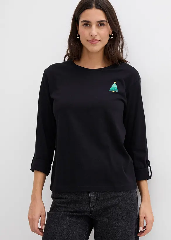 T-shirt manches longues 100% coton, bonprix