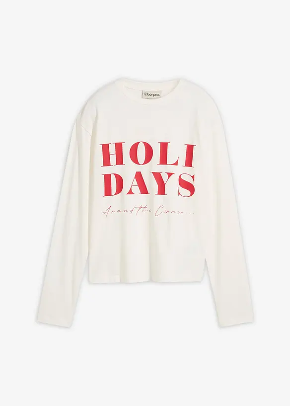 T-shirt manches longues en coton extensible, bonprix