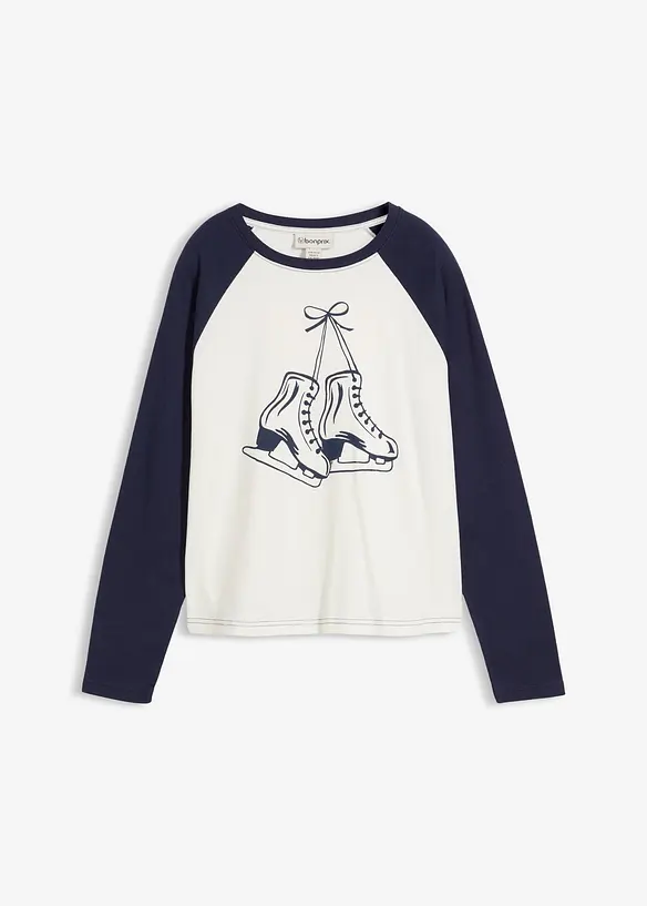 T-shirt 100% coton à manches raglan, bonprix