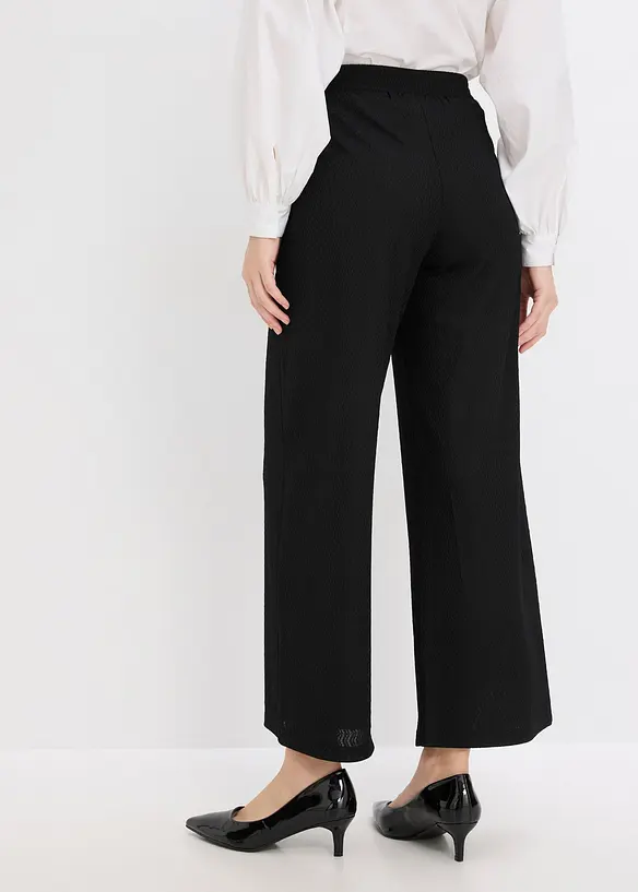 Pantalon en jersey texturé avec application de perles, bonprix