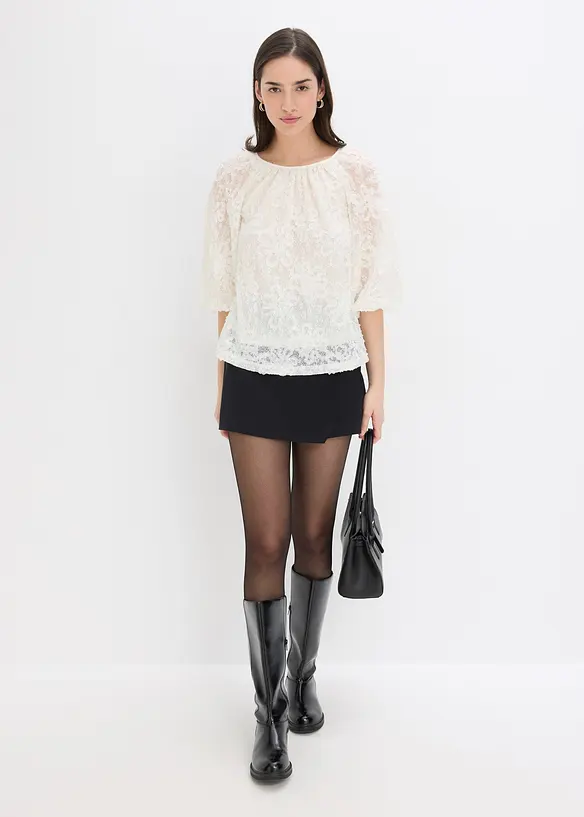 Blouse &agrave; motif floral textur&eacute;, bonprix