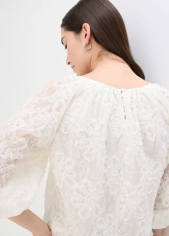 Blouse &agrave; motif floral textur&eacute;, bonprix