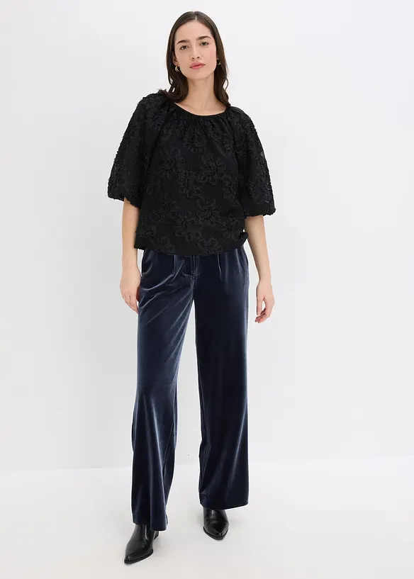 Blouse à motif floral texturé, bonprix