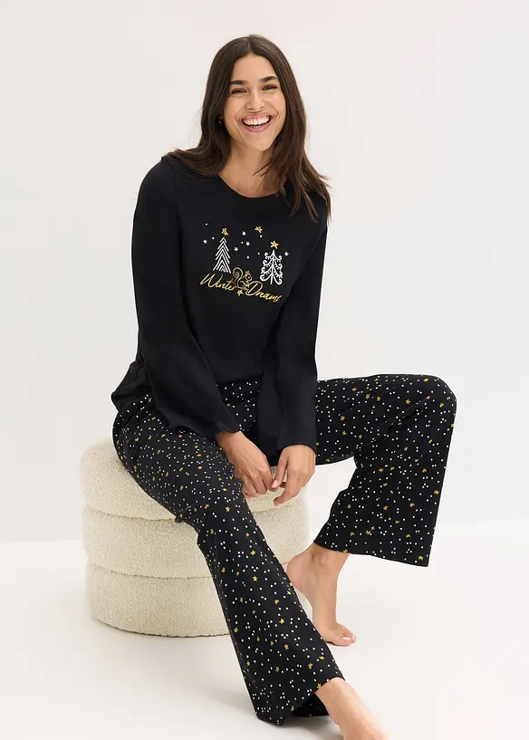 Pyjama 100% coton à imprimé brillant, bonprix