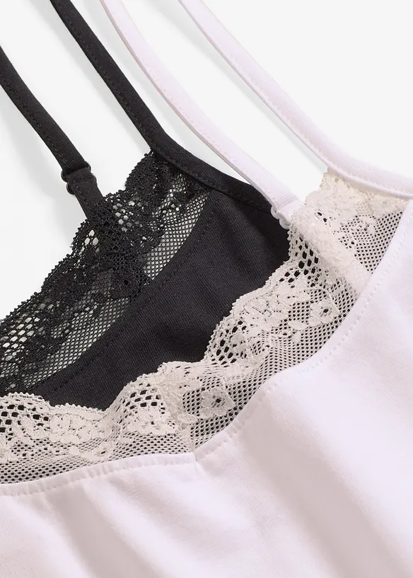 Lot de 2 caracos avec dentelle, bonprix