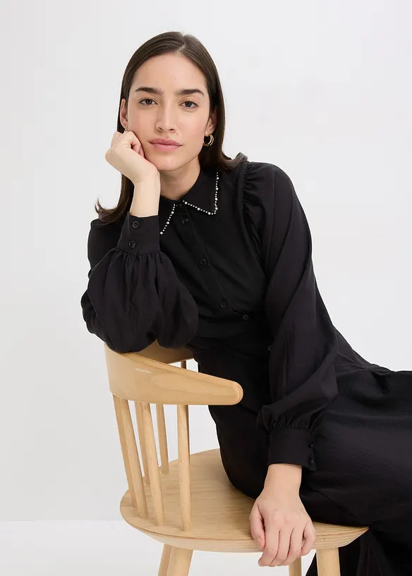 Robe midi avec perles, bonprix