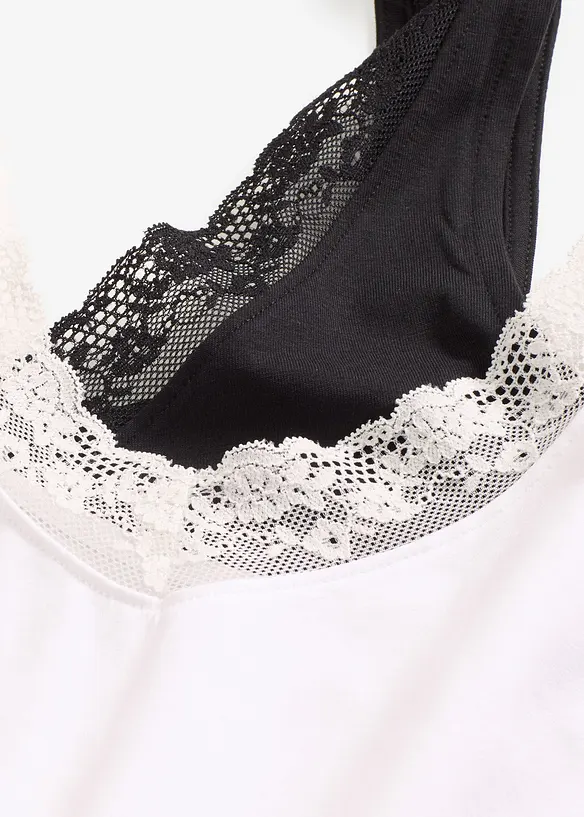 Lot de 2 caracos avec dentelle, bonprix