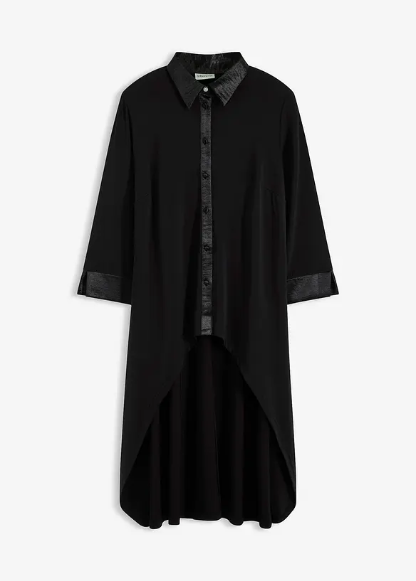 Chemisier en jersey à empiècements en satin, bonprix