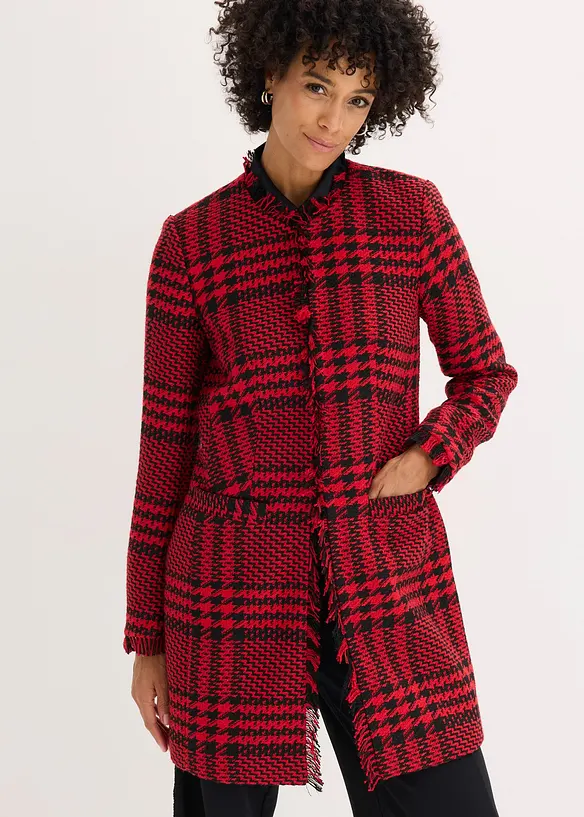 Blazer long en maille bouclette, bonprix