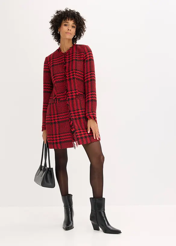 Blazer long en maille bouclette, bonprix