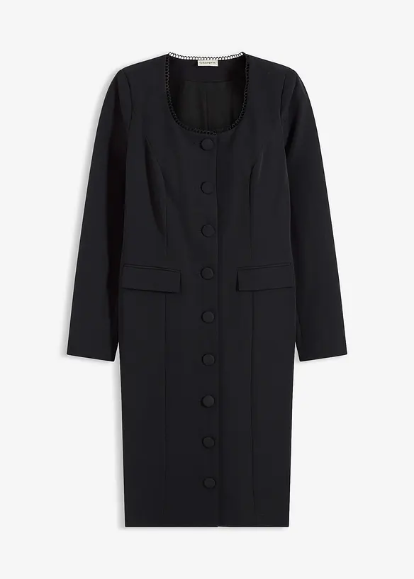 Robe blazer avec bordure en dentelle, bonprix