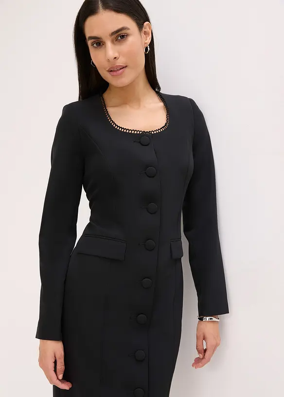 Robe blazer avec bordure en dentelle, bonprix