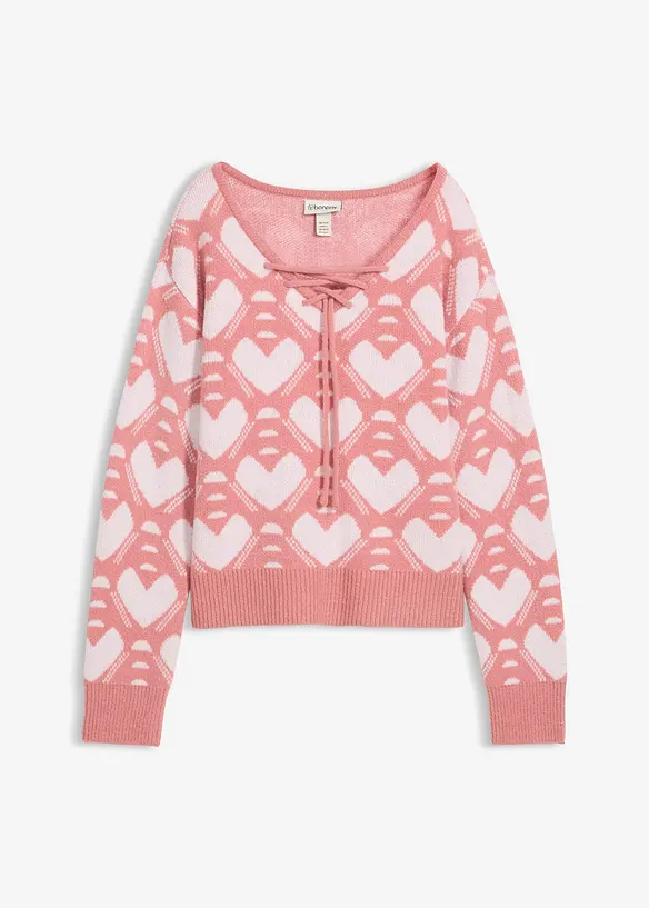 Pull en fine maille jacquard, bonprix