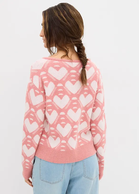 Pull en fine maille jacquard, bonprix