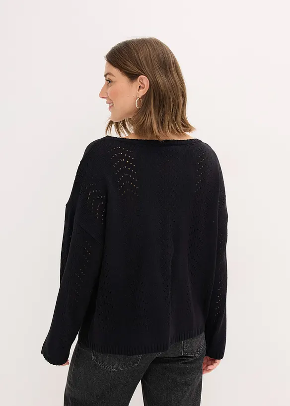 Pull en maille ajourée, bonprix