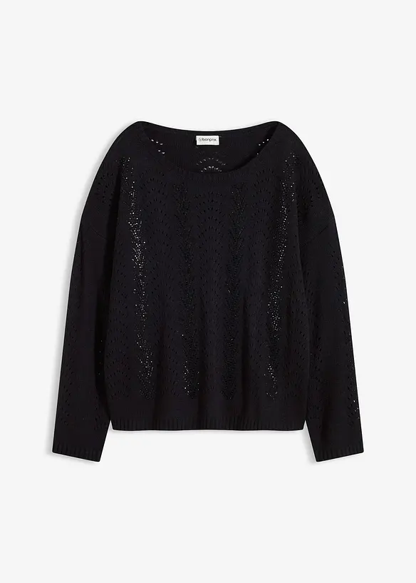 Pull en maille ajourée, bonprix