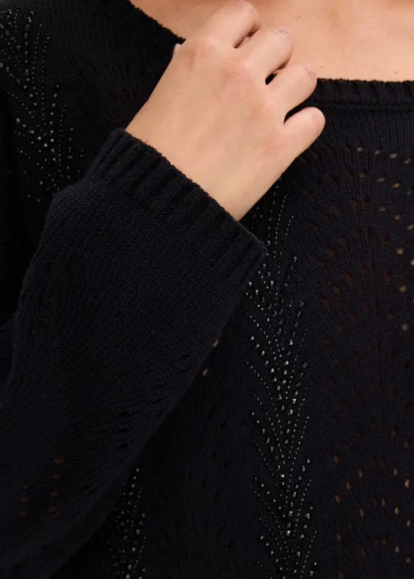 Pull en maille ajourée, bonprix