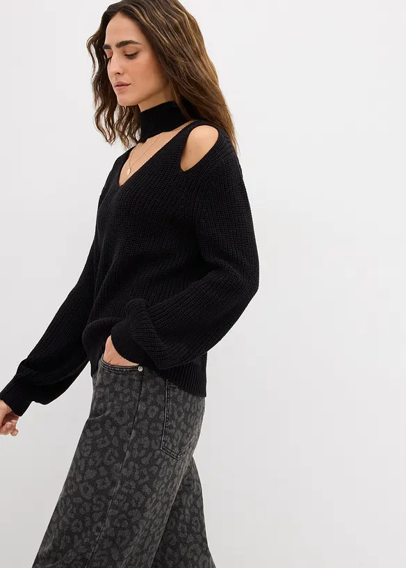 Pull en grosse maille avec découpes, bonprix