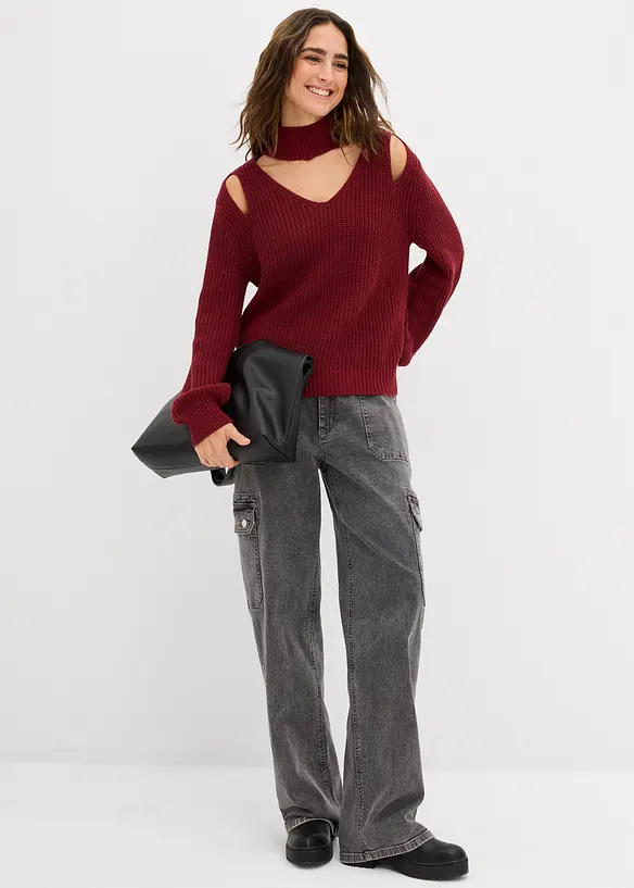 Pull en grosse maille avec découpes, bonprix