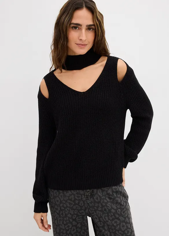 Pull en grosse maille avec découpes, bonprix