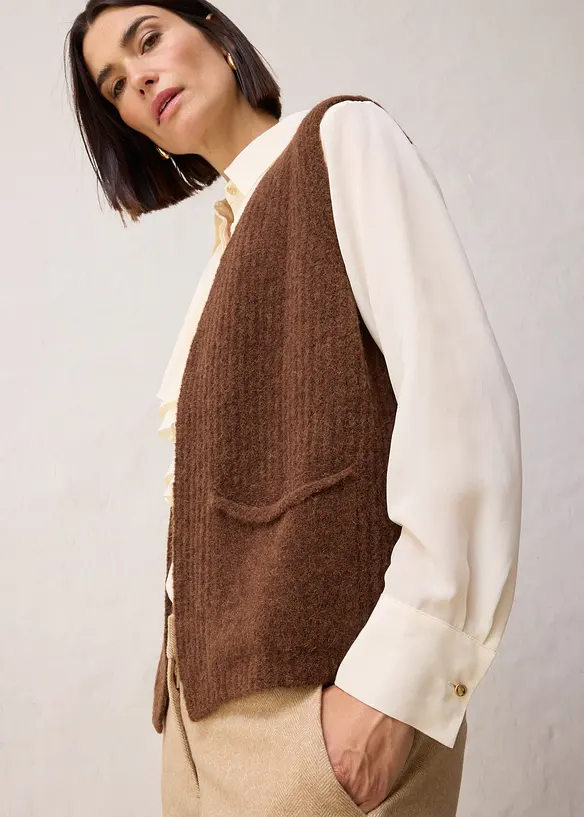 Gilet sans manches en grosse maille, bonprix