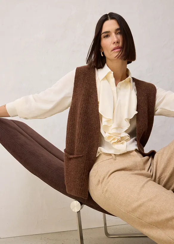 Gilet sans manches en grosse maille, bonprix