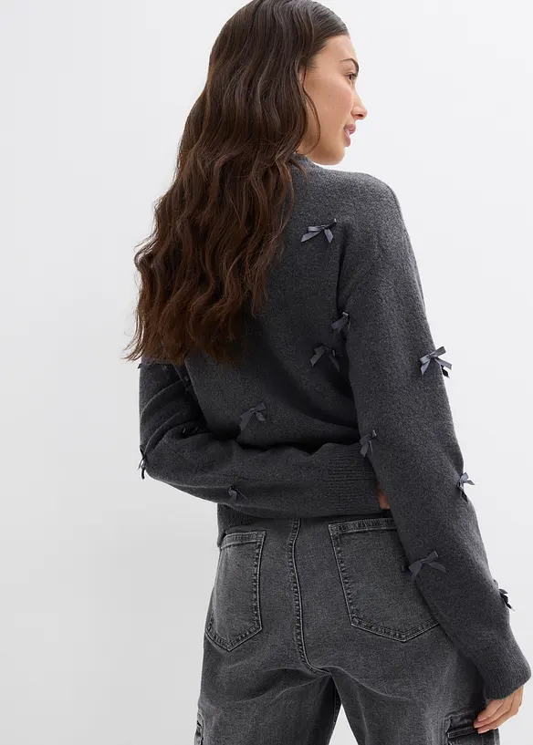 Gilet en fine maille avec petits nœuds, bonprix