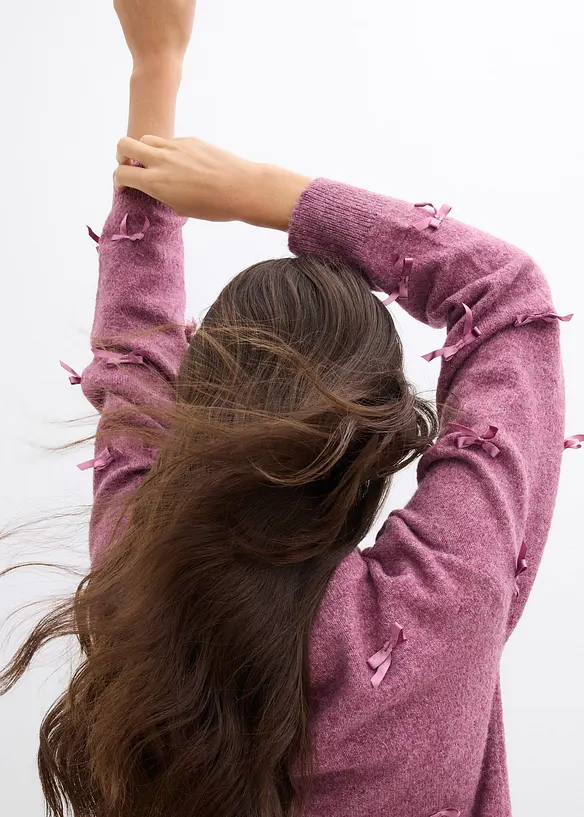 Gilet en fine maille avec petits nœuds, bonprix