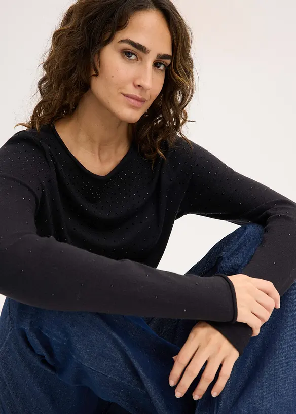 Pull fluide en fine maille fluide, viscose majoritaire, bonprix