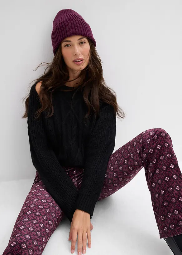 Legging évasé en velours doux, bonprix