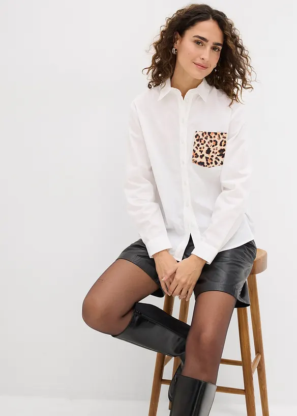 Chemise oversize avec poche poitrine contrastante, bonprix