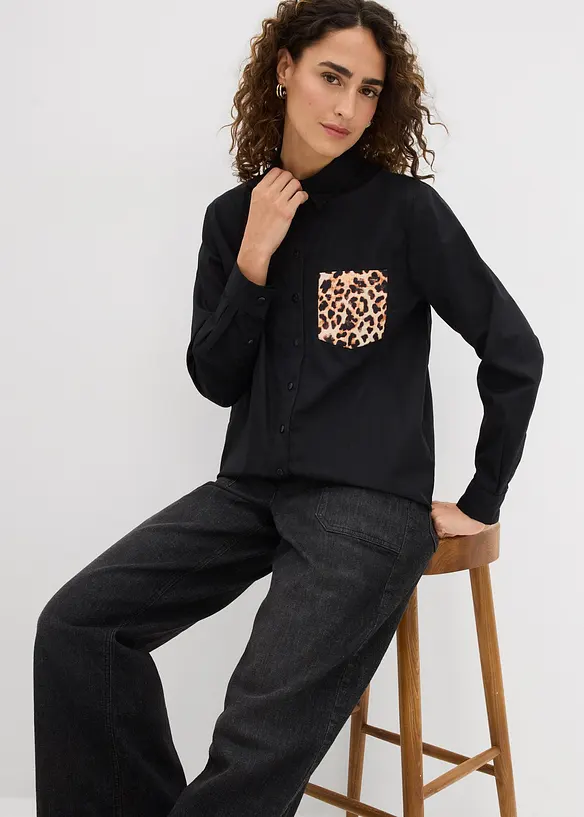 Chemise oversize avec poche poitrine contrastante, bonprix