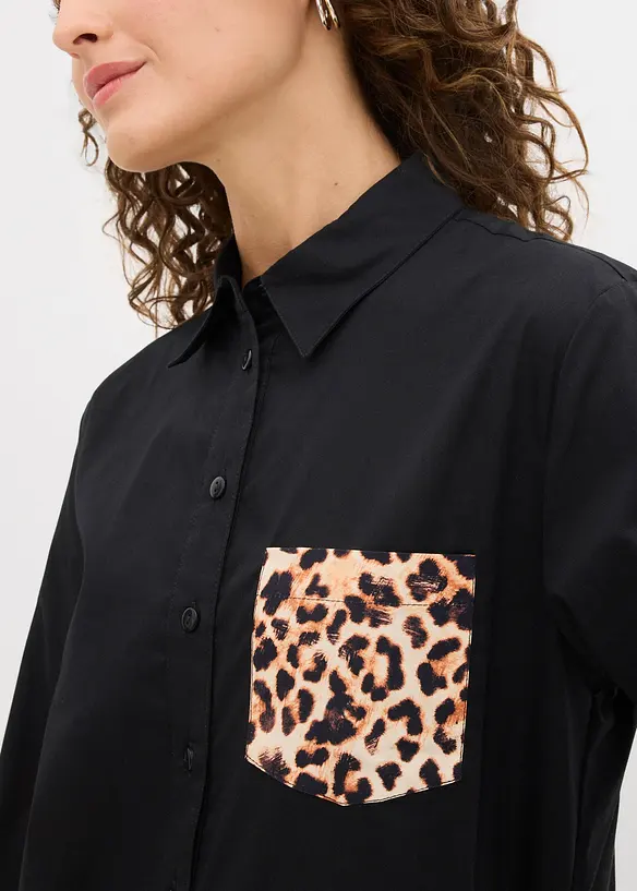 Chemise oversize avec poche poitrine contrastante, bonprix