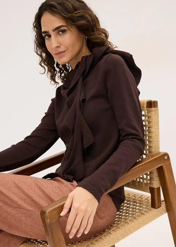 Pull fluide en fine maille de viscose mélangée, bonprix