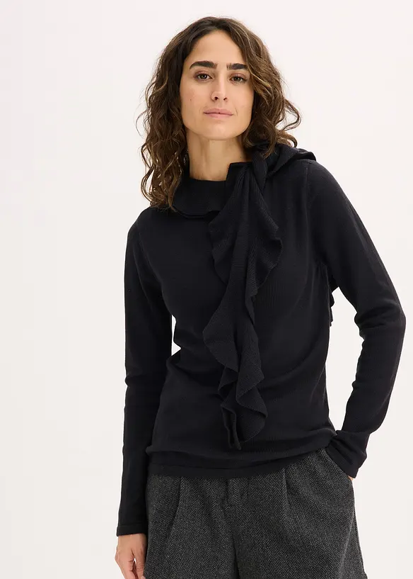 Pull fluide en fine maille de viscose mélangée, bonprix