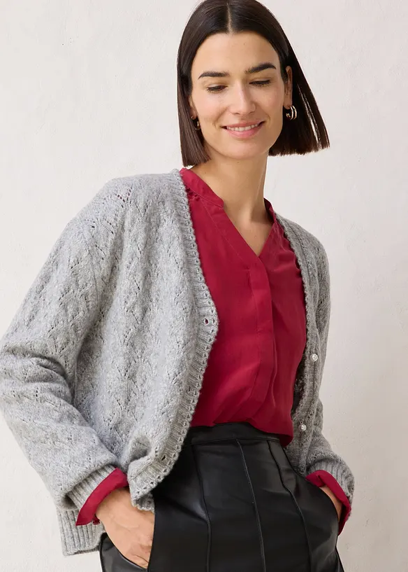Gilet en maille ajourée, bonprix
