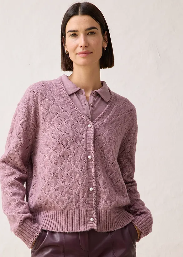 Gilet en maille ajourée, bonprix