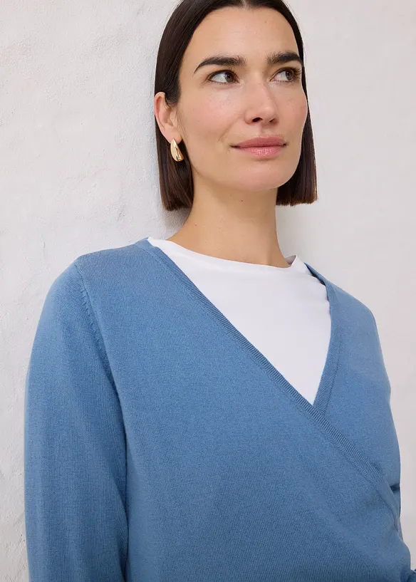 Gilet en maille cache-cœur, bonprix