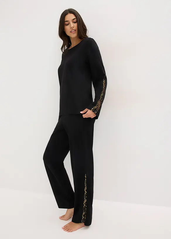 Pyjama à dentelle brillante, bonprix