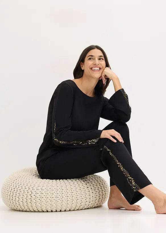 Pyjama à dentelle brillante, bonprix