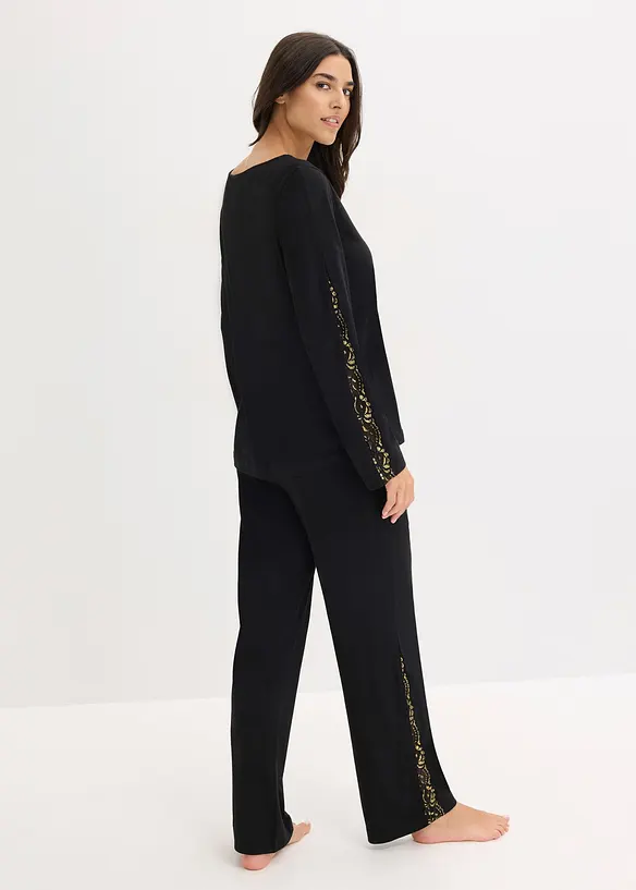 Pyjama à dentelle brillante, bonprix