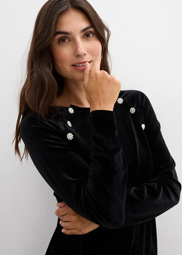 Robe festive de grossesse et d’allaitement en velours doux, bonprix